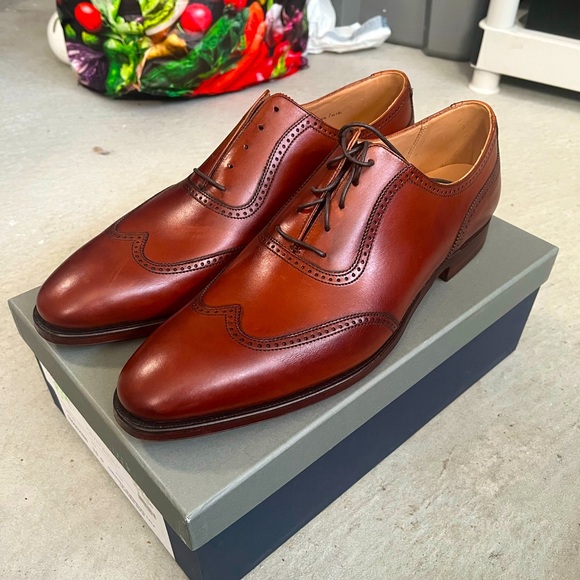 COPY - Peal and Co Chestnut Burnished Calf Wingtip Shoes main image 4